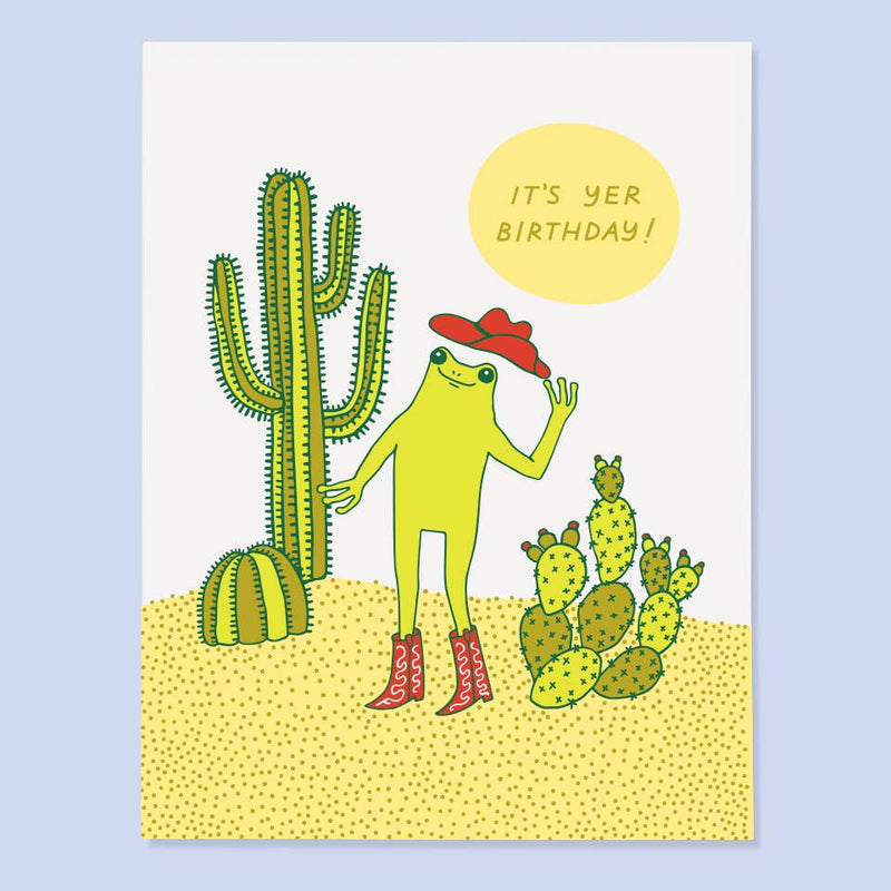 Western Frog Bday Card