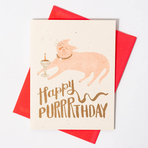 Happy Purrrthday Birthday Card