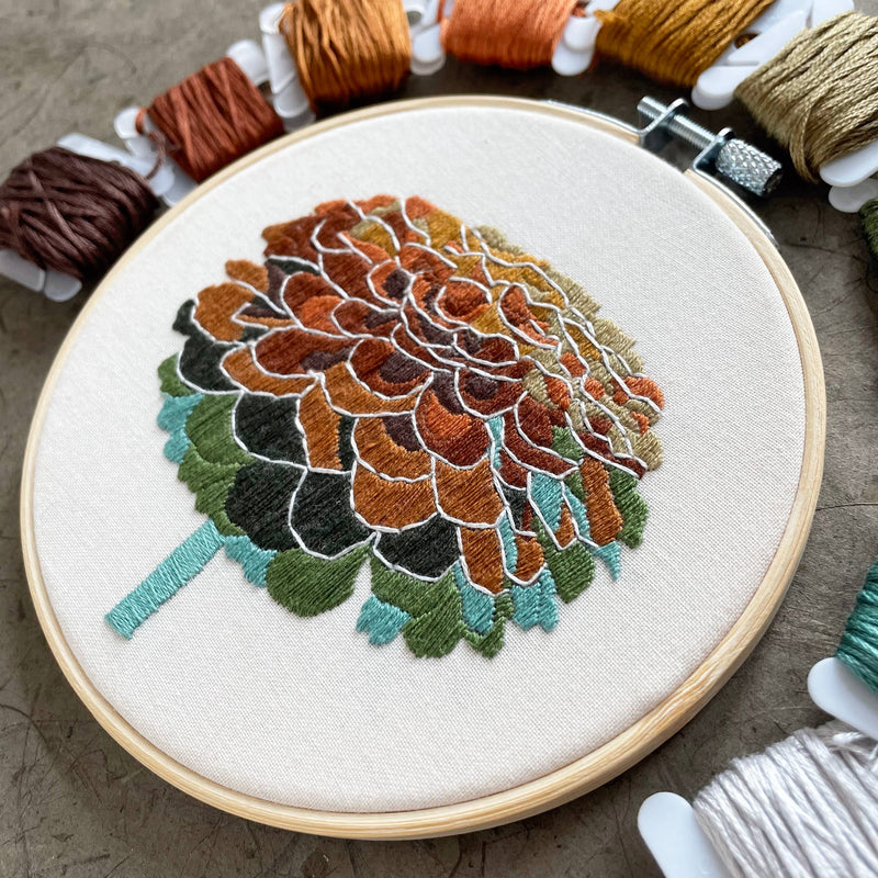 Zinnia No. 2 (5") DIY Embroidery Kit