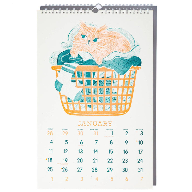 2026 Risograph "Butterfly Days" Wall Calendar | Cat Calendar
