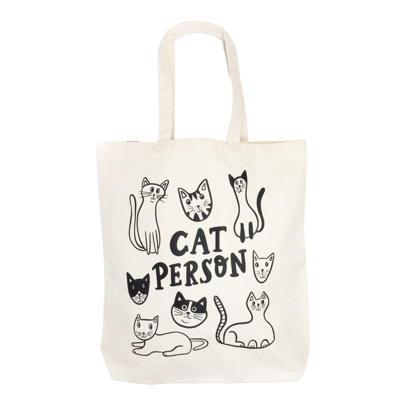 Cat Person Cotton Canvas Tote Bag