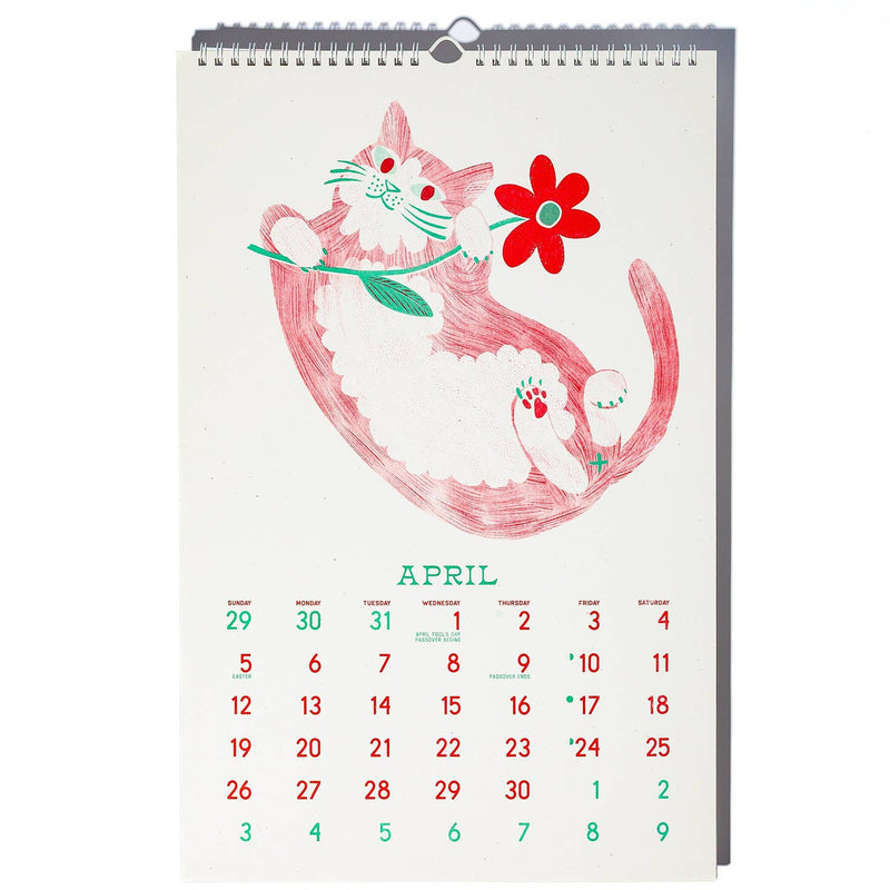 2026 Risograph "Butterfly Days" Wall Calendar | Cat Calendar