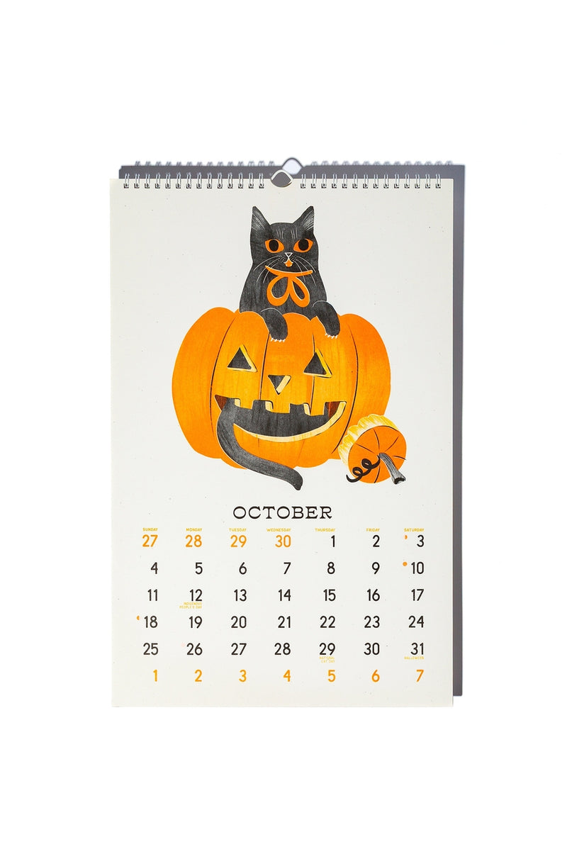 2026 Risograph "Butterfly Days" Wall Calendar | Cat Calendar