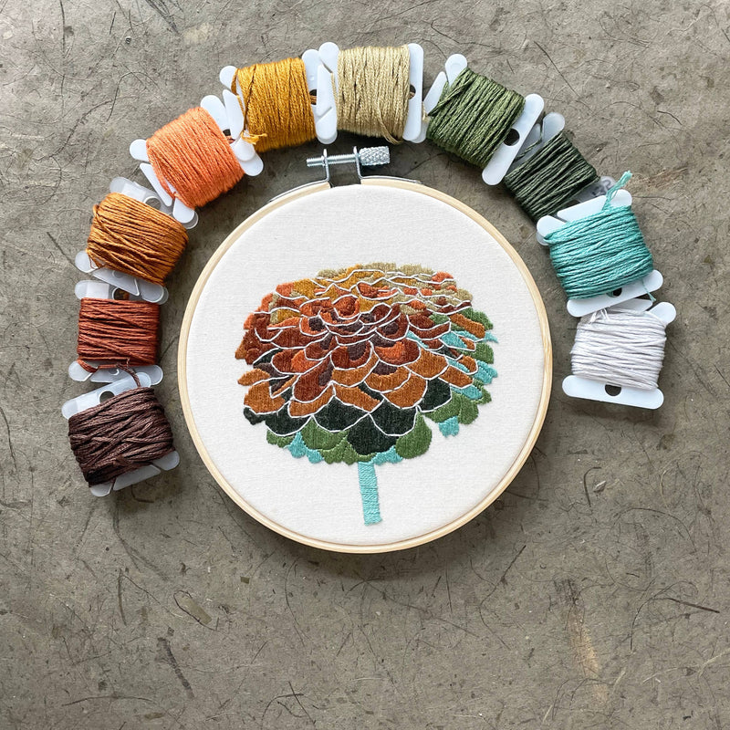 Zinnia No. 2 (5") DIY Embroidery Kit