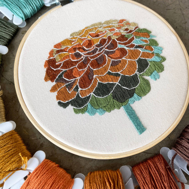 Zinnia No. 2 (5") DIY Embroidery Kit