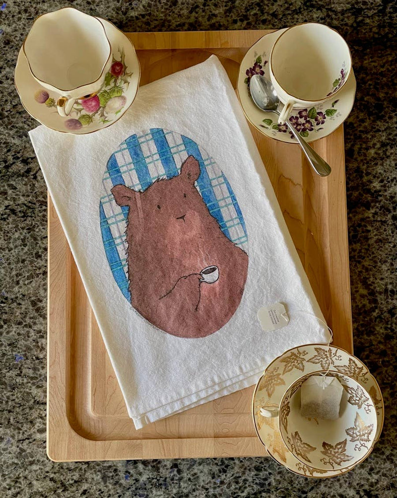 Little Bear Coffee Talk Tea Towel