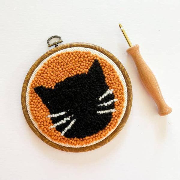 Black Cat Punch Needle Kit