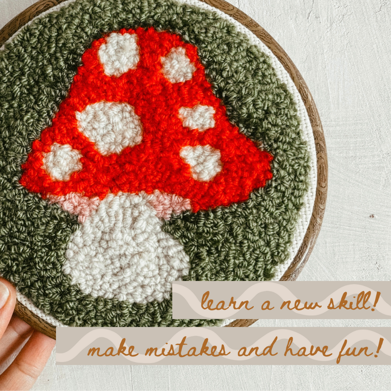 Mushroom Beginner DIY Punch Needle Kit