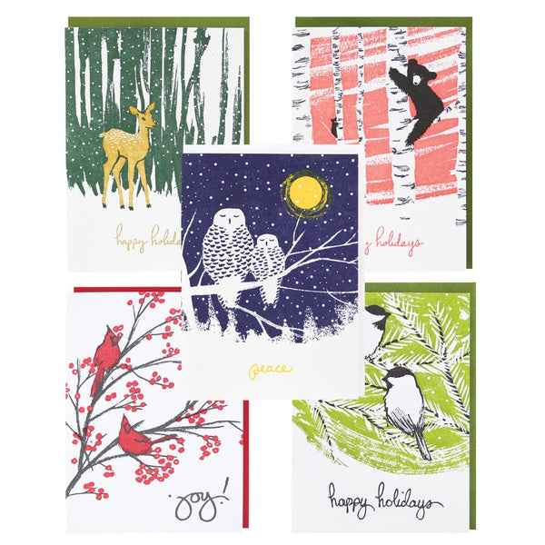 Assorted Winter Animals Note Card Set