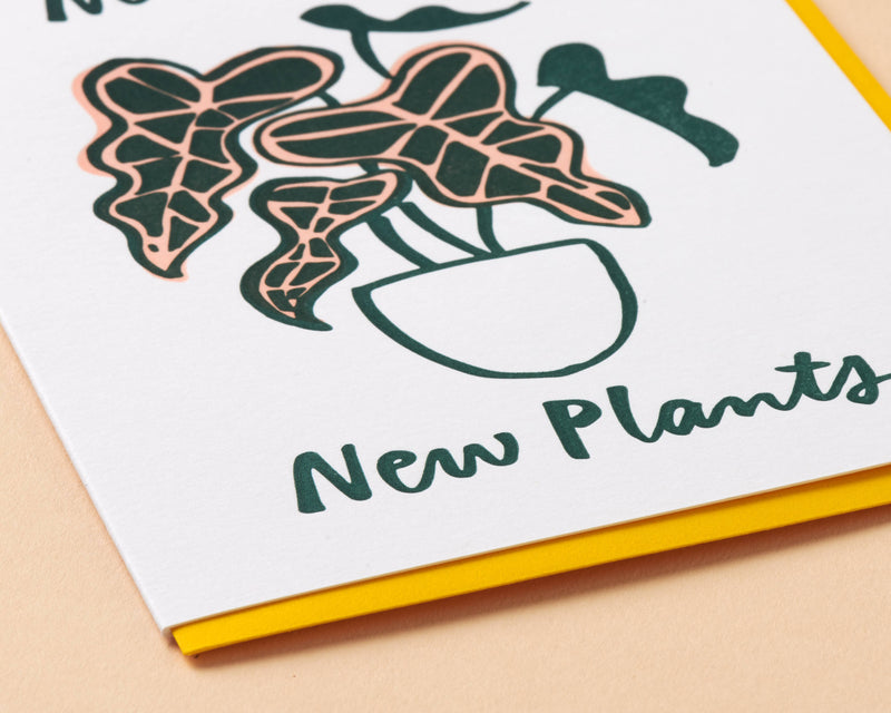 New Place, New Plants New Home Letterpress Greeting Card