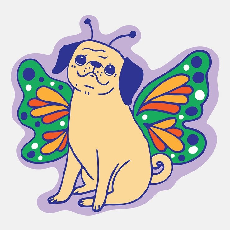 Butterfly Dog Sticker