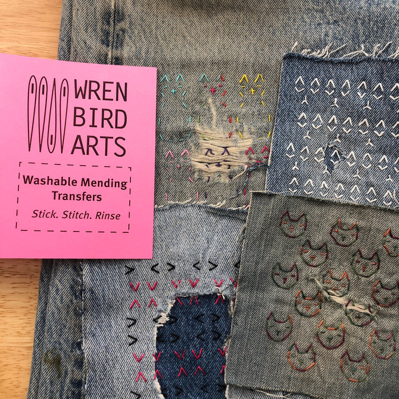 Washable Mending Transfers - Cat Patterns