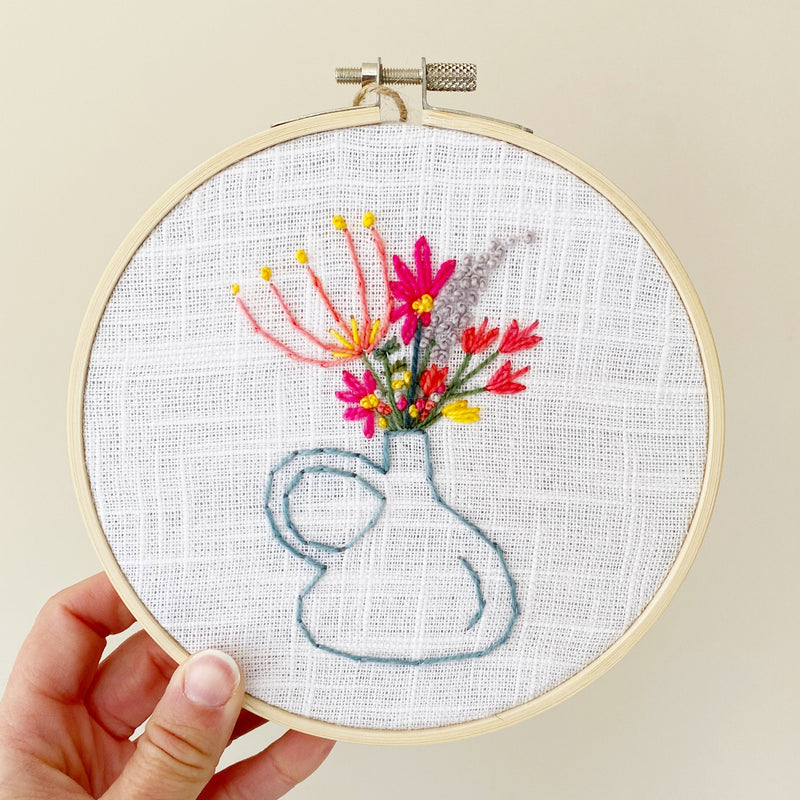 Wildflower Jug Embroidery