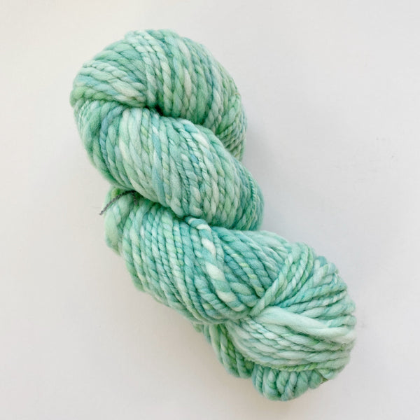 Minty Green Hand-Spun Bulky Merino Wool Yarn