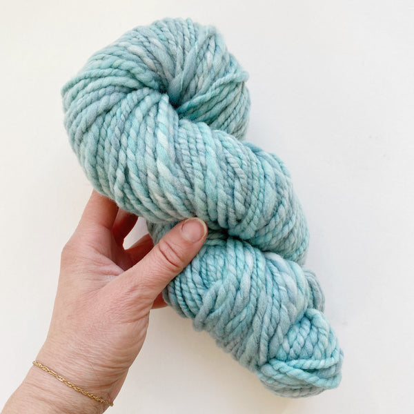 Sky Blue Hand-Spun Bulky Targhee Wool Yarn