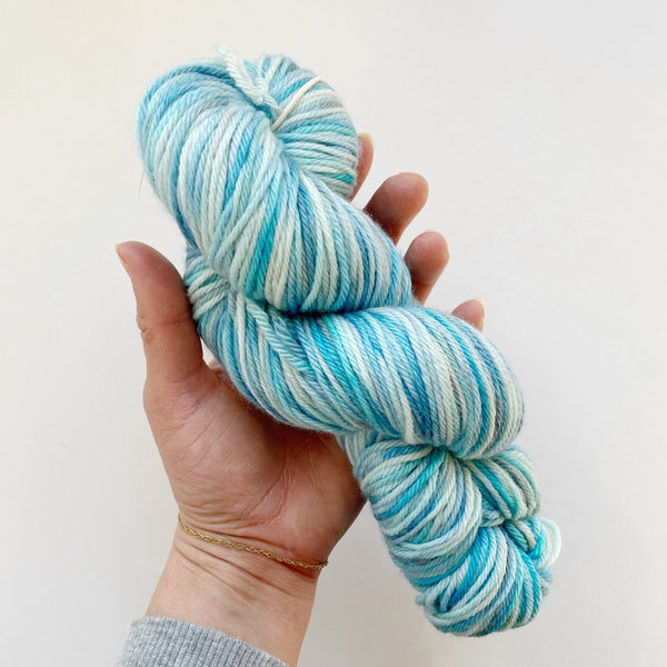 Blue Hand-Dyed Merino Worsted Weight Yarn