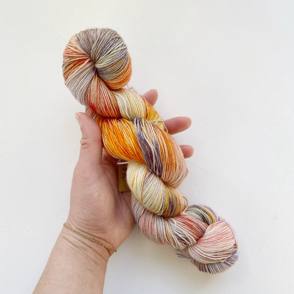 Summer Sunset Hand-Dyed Blue-Faced Leicester Sock Yarn
