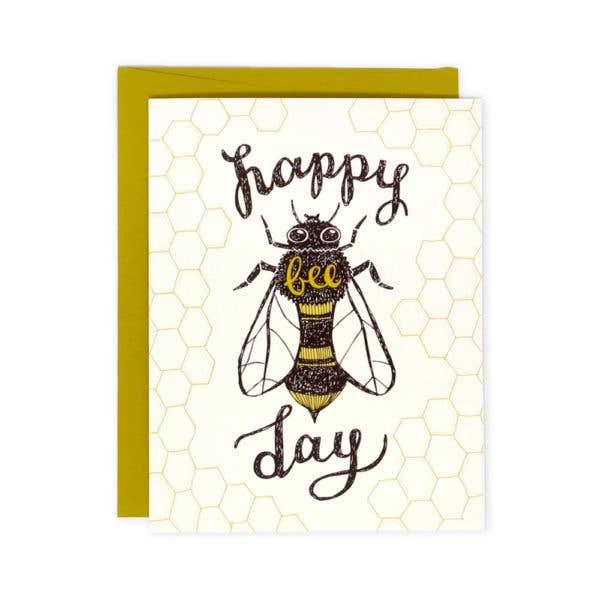 happy bee day greeting card