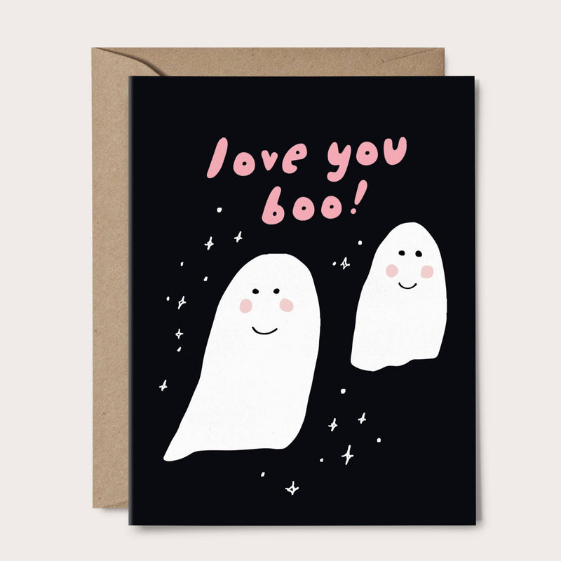 Love You Boo Card with cute ghosts