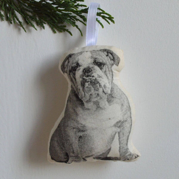 Bulldog Plush Ornament