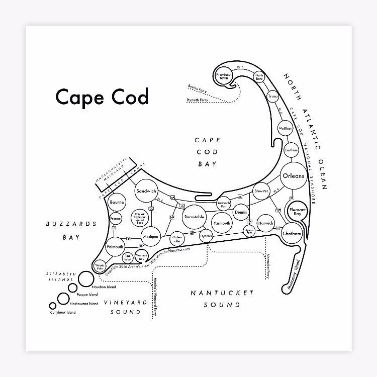 Cape Cod Letterpress Art Print