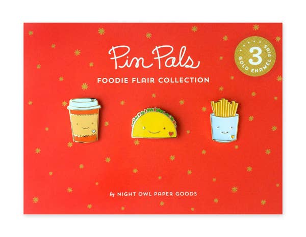 Foodie Enamel Pin Set - three designs
