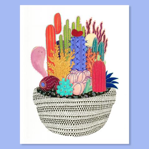 Cactus garden art print