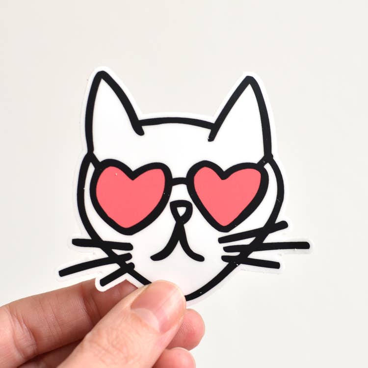 Heart Eyes Cat Sticker