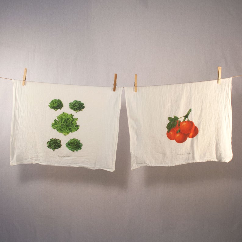 Lettuce and Tomato Tea Towel Set