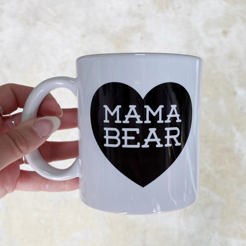 Mama Bear Mug - white with black image