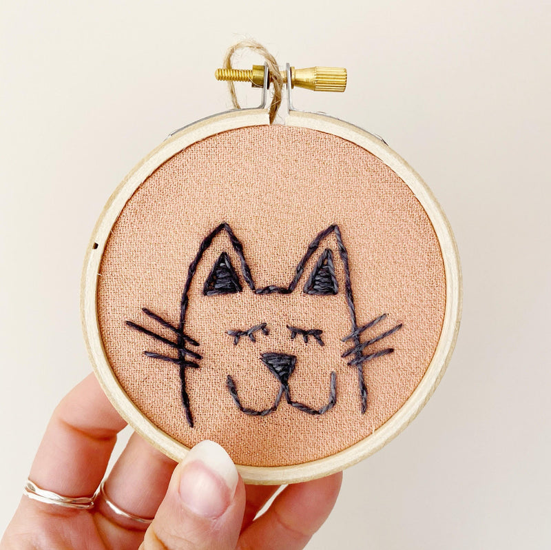 Mini Kitty Embroidery Hoop