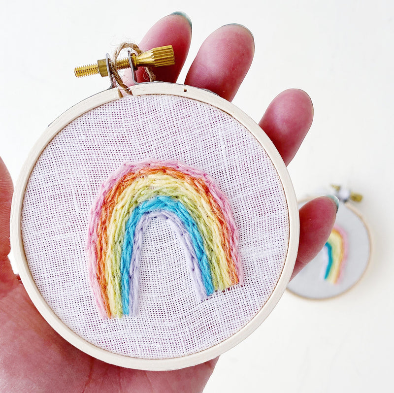 Mini Rainbow Embroidery Hoop