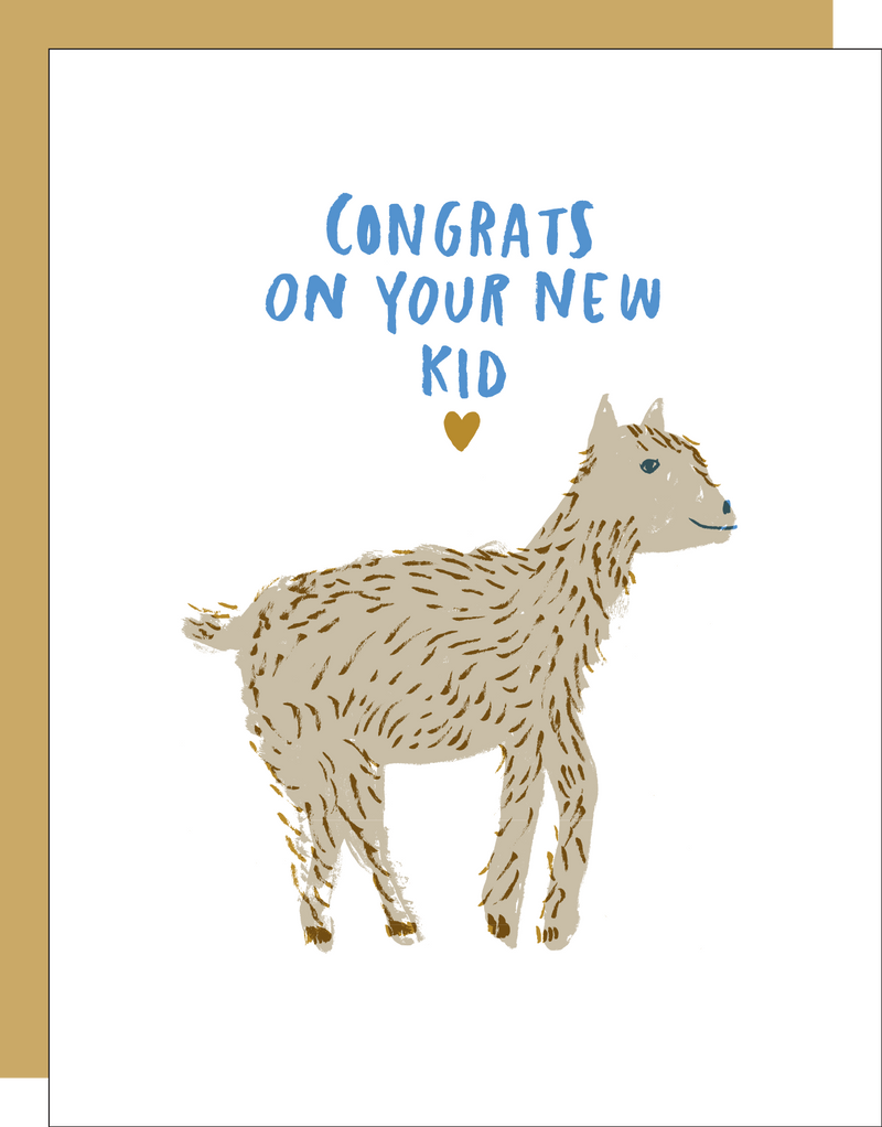 New Baby Card with Goat