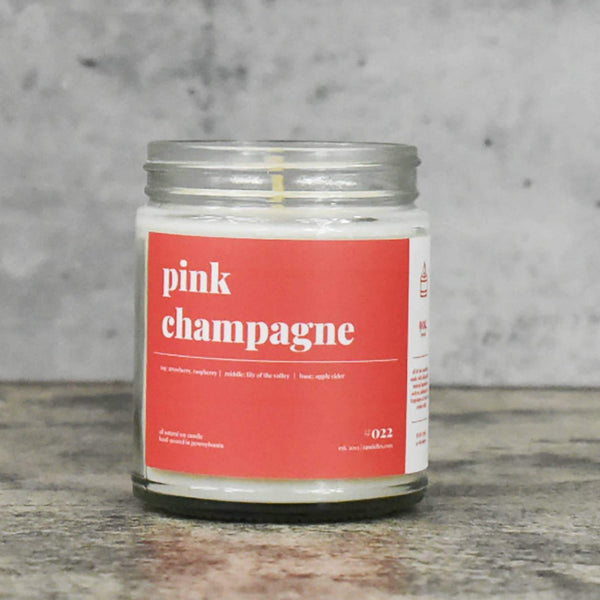 pink champagne 9 ounce candle