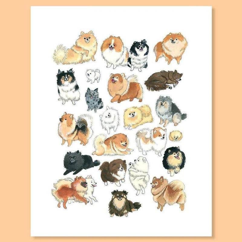 Art print featuring Pomeranians
